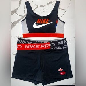 Large Nike Pro Sports Bra & Shorts set